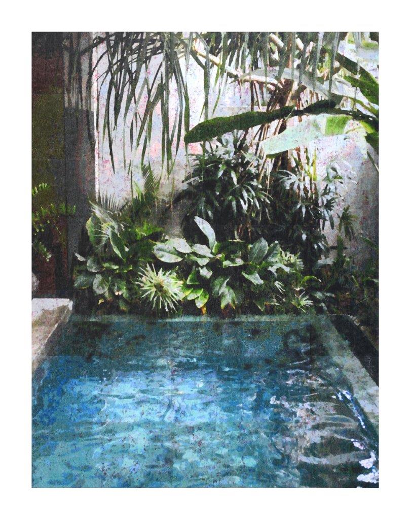 Galerie Schemm, Ralph Petschat, Pool | 130 x 100 cm | Pigmenttinte, Acryl, Papier auf Leinwand | 2021