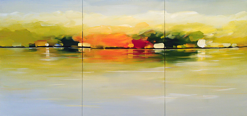 Puck Steinbrecher • Uferspiegelung • Acryl auf LW • (Triptychon)