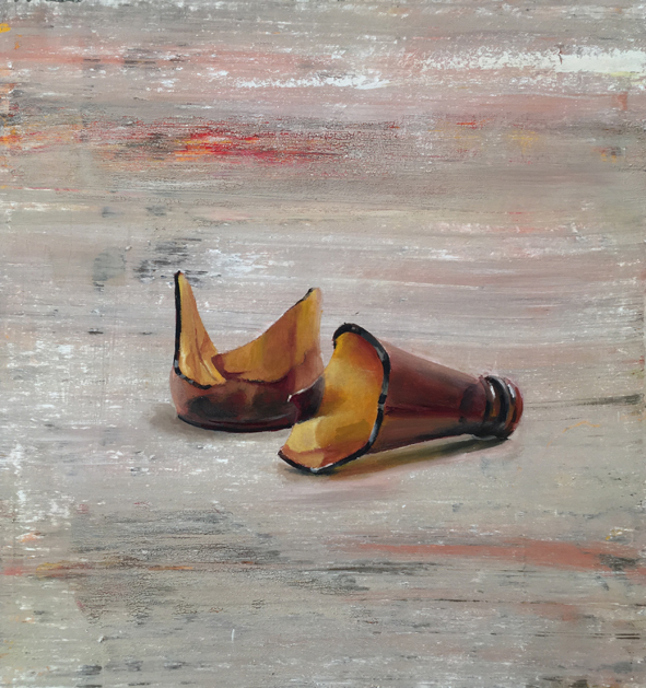 Galerie Schemm, Michael Lauterjung • Zerbrochen • Acryl, Lack, Leinwand, Öl auf Holz • 51 x 48 cm • 2015