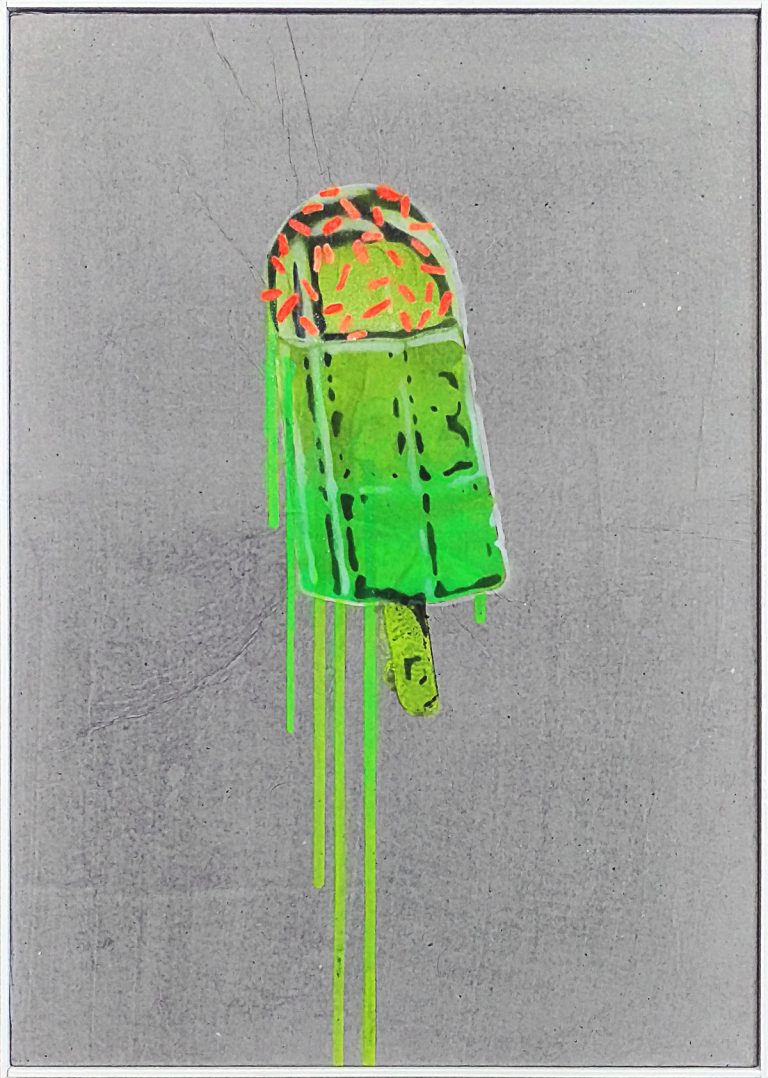 Galerie Schemm ELIOT the Super • POPSICLE Flour Green • 70 x 50 cm • Mischtechnik • 2016