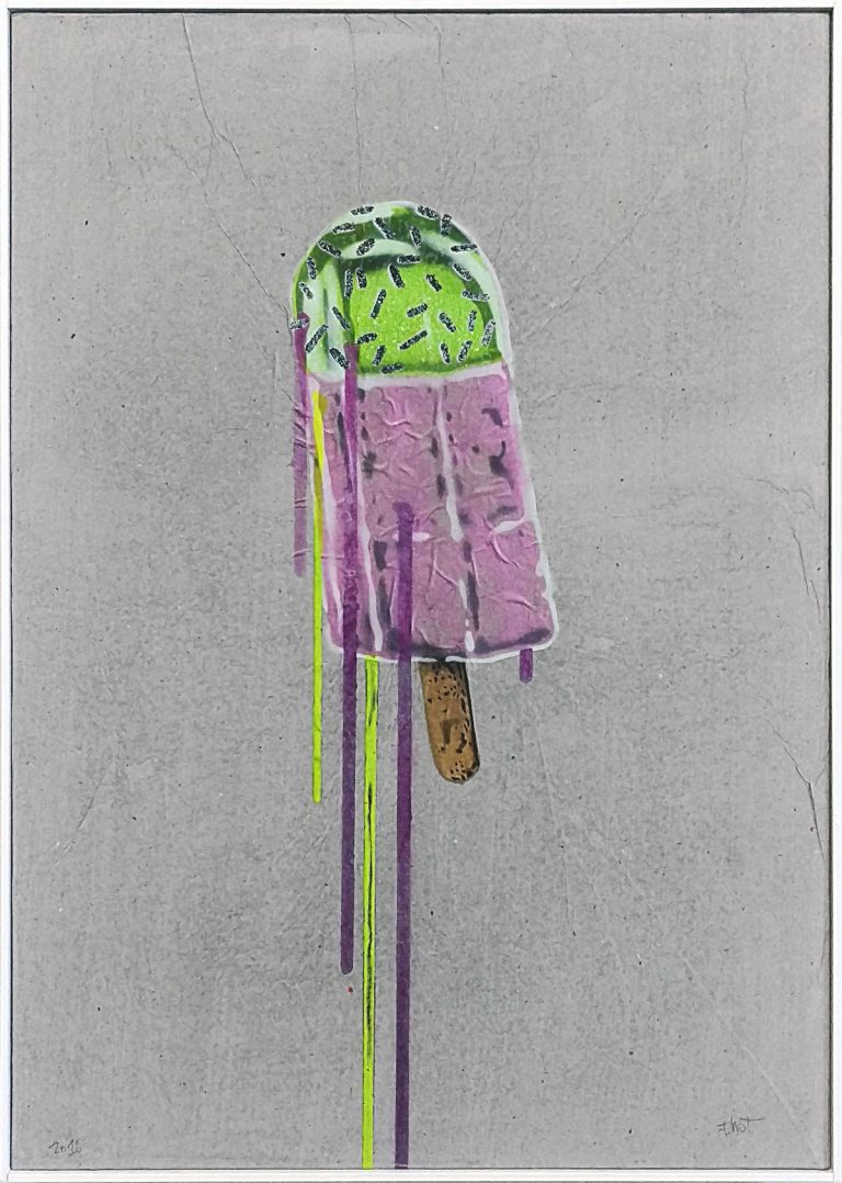 Galerie_Schemm_ELIOT the Super • POPSICLE Metallic Purple • 70 x 50 cm • Mischtechnik • 2016