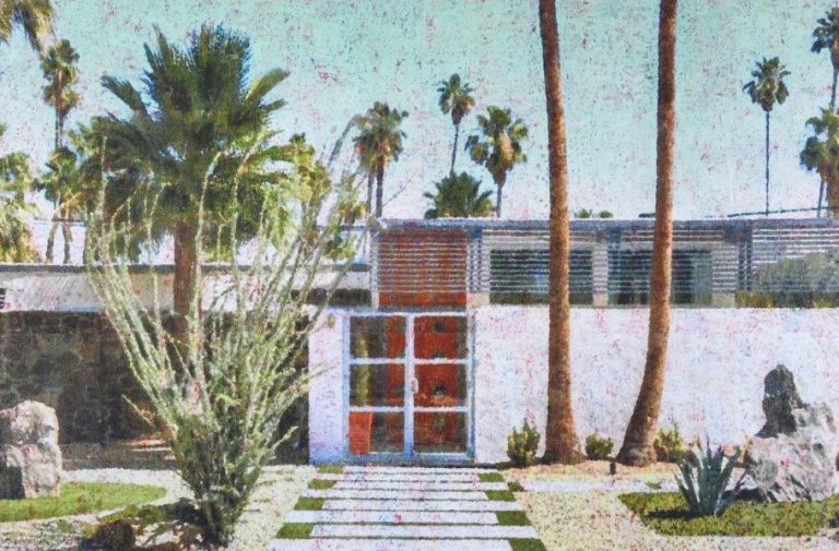 Galerie Schemm, Ralph Petschat | Palm Springs | 100x150 cm | Pigmenttinte, Acryl, Papier auf Leinwand | 2021