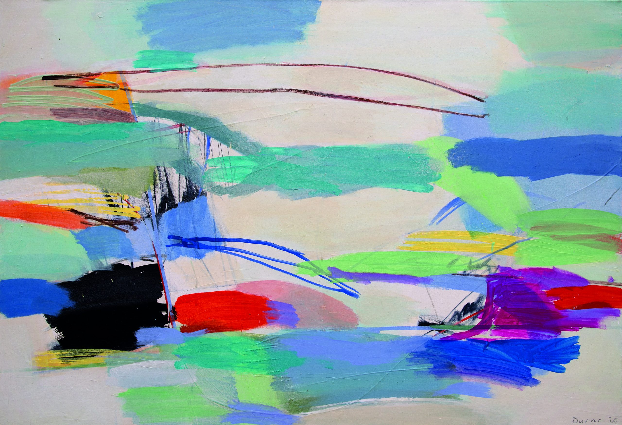 Andreas Durrer "überwölbt" (2020), 90x130cm, Acryl auf Leinwand