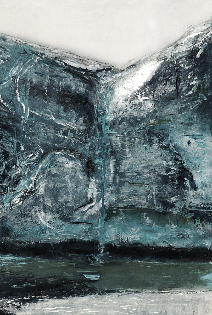 Armin Weinbrenner Unikat auf Holz Abbruchkante Gletscher 80 x 55 cm 2.200,-