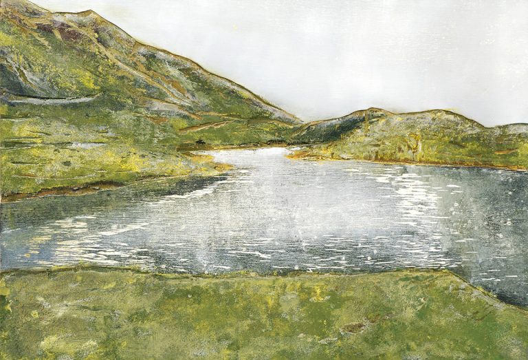 Armin Weinbrenner Unikat auf Holz Bachsee Schweiz, oberhalb Grindelwald 55 x 80 cm 2.200,-