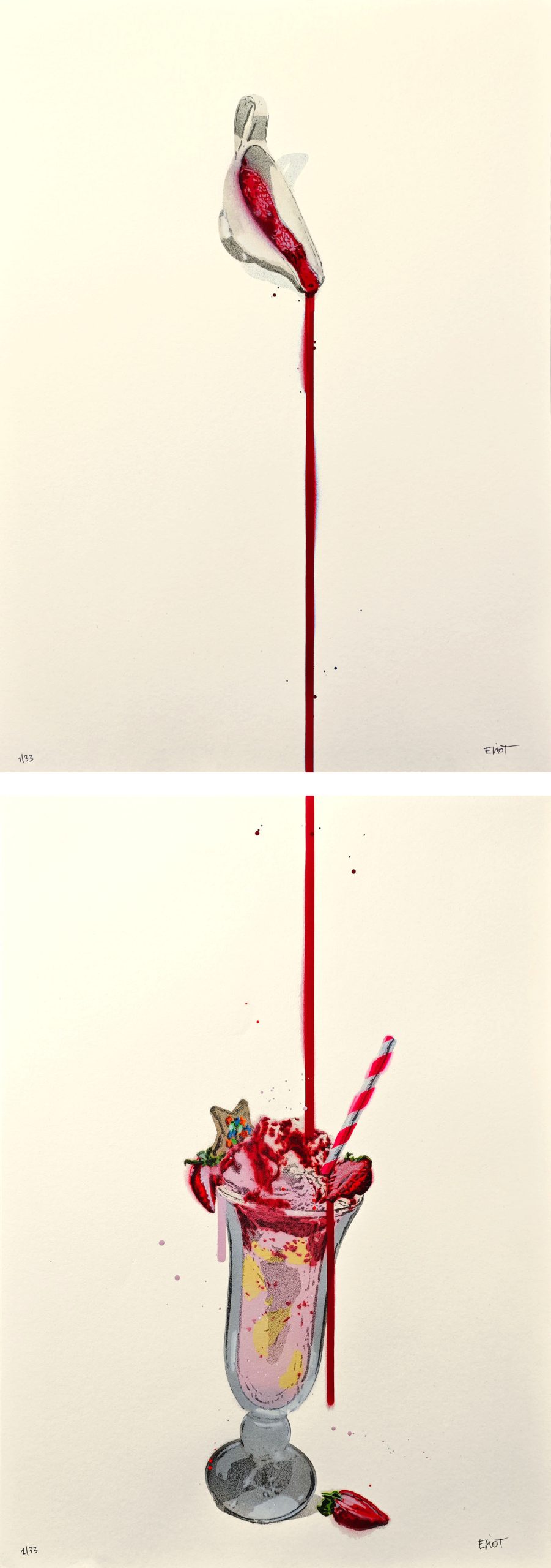 Eliot_ErdbeerSauce_2Teilig_70x50_Stencil:Papier