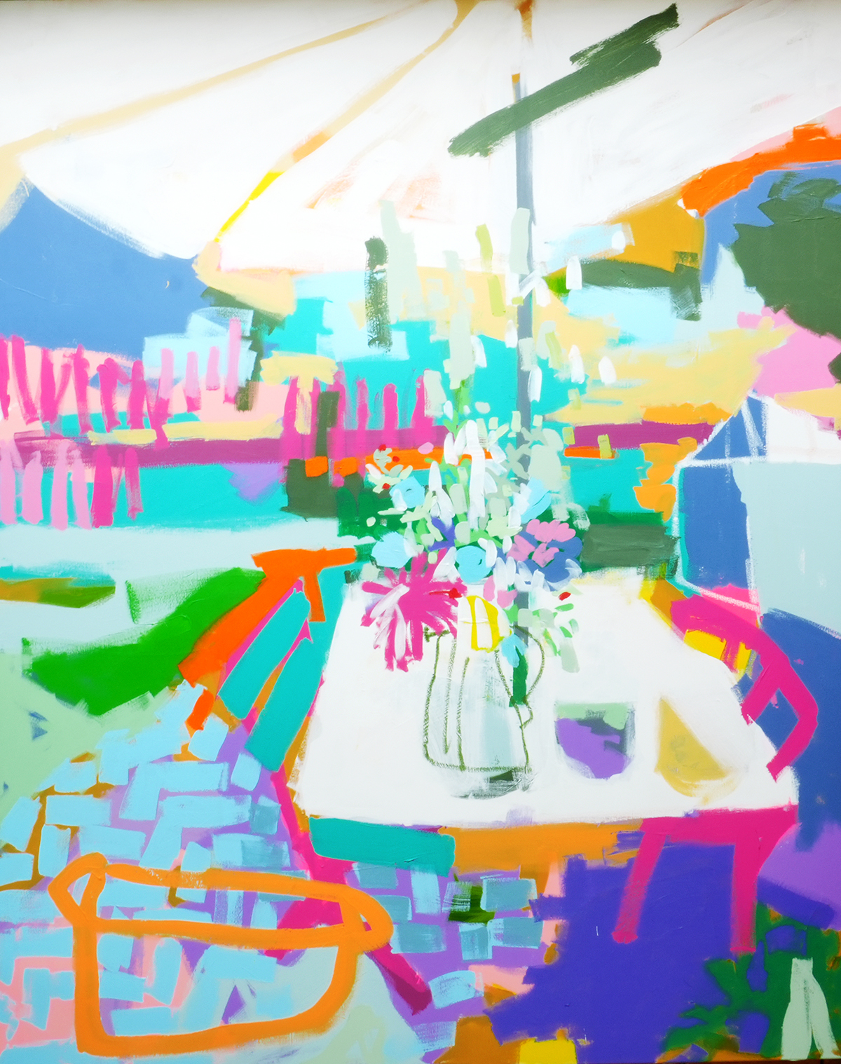 Sonnenlicht und warme Steine (2025) Mischtechnik auf Leinwand, 200x160cm