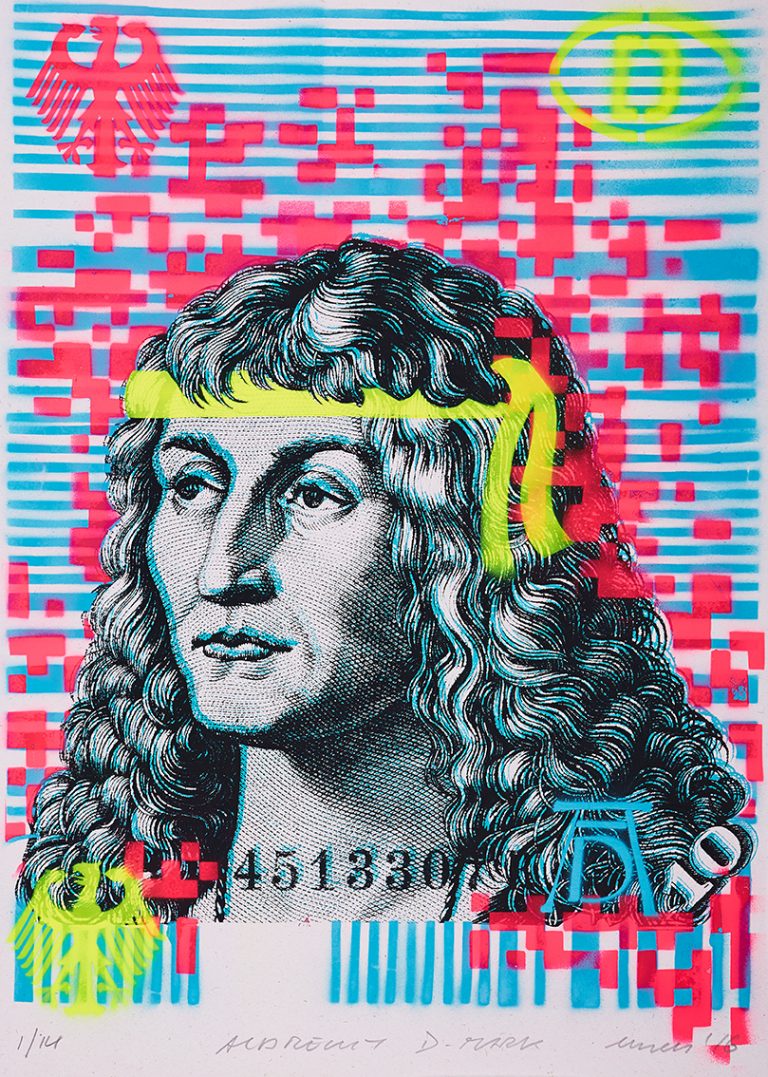 GS EMESS MTM Albrecht-Dürer, Siebdruck & Schablone auf 320 gr recyceltem Papier, Edition: 14 serielle Unikate