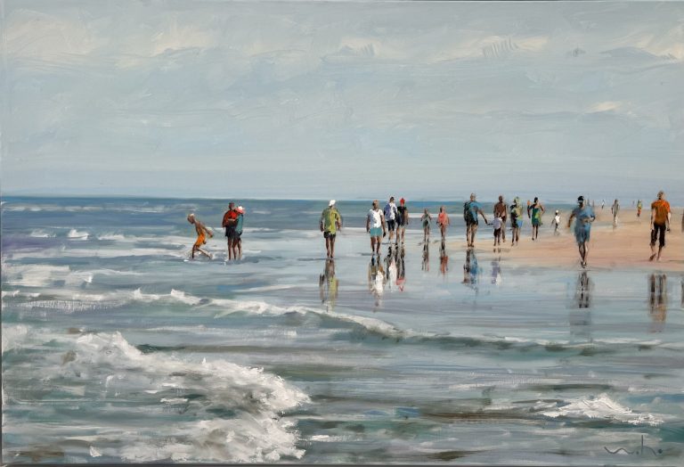 Galerie Schemm, Werner Heinze, Strandläufer II, Öl auf Leinwand, 80 x 120 cmC