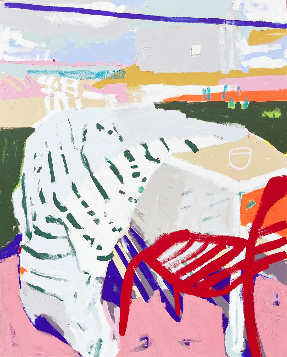 Grün gestreift im Wind (2024), 200x160cm, Mischtechnikauf Leinwand cropped_web