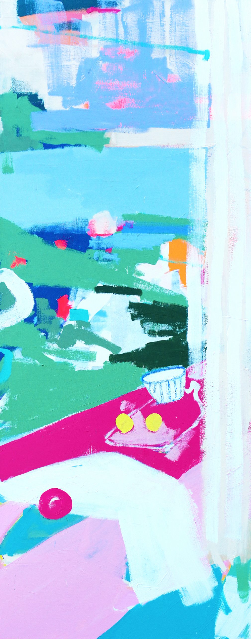 Sonne und Zitrone (2025) Mischtechnik auf Leinwand, 200 x 70cm_web