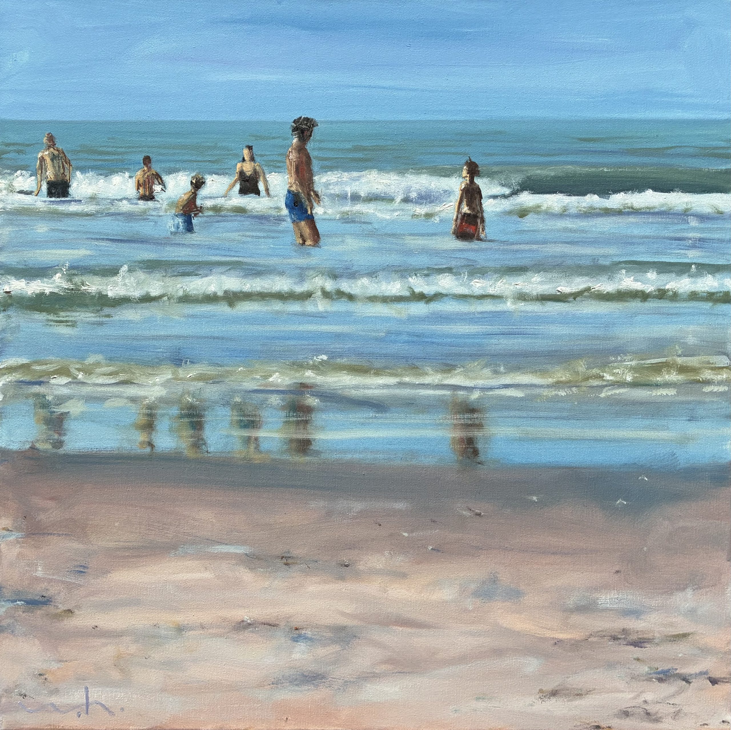 Werner_Heinze_Strand_XXII_2025_Öl_70x70